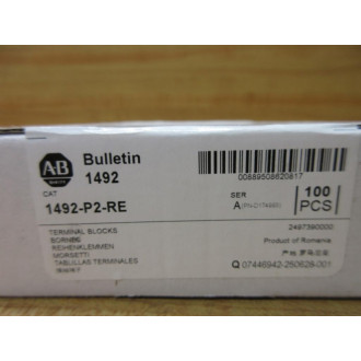 Allen Bradley 1492-P2-RE Terminal Block 1492P2RE (Pack of 100)