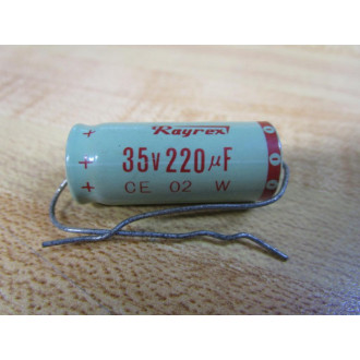 Rayrex CE 02 W Capacitor 35V 220µF CE02W (Pack of 6) - New No Box
