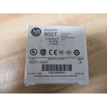 Allen Bradley 800T-XA2Y Contact Block 800TXA2Y