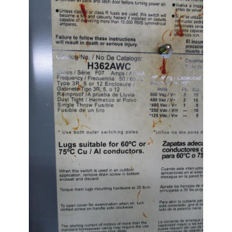Square D H362AWC Safety Switch - Used