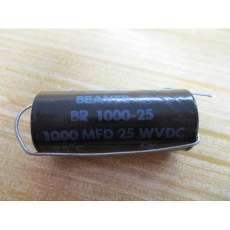 Cornell Dubilier BR 1000-25 CDE Beaver Capacitor 1000MFD 25WVDC (Pack of 2)
