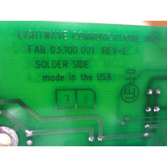 Lightwave Communications 09.100.001 Circuit Board - Used
