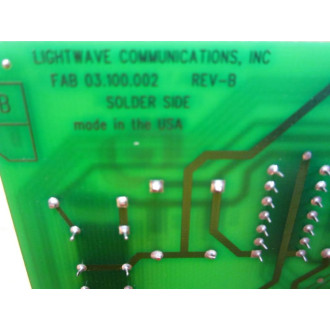 Lightwave Communications 09.100.002 Circuit Board 03.100.002 - Used