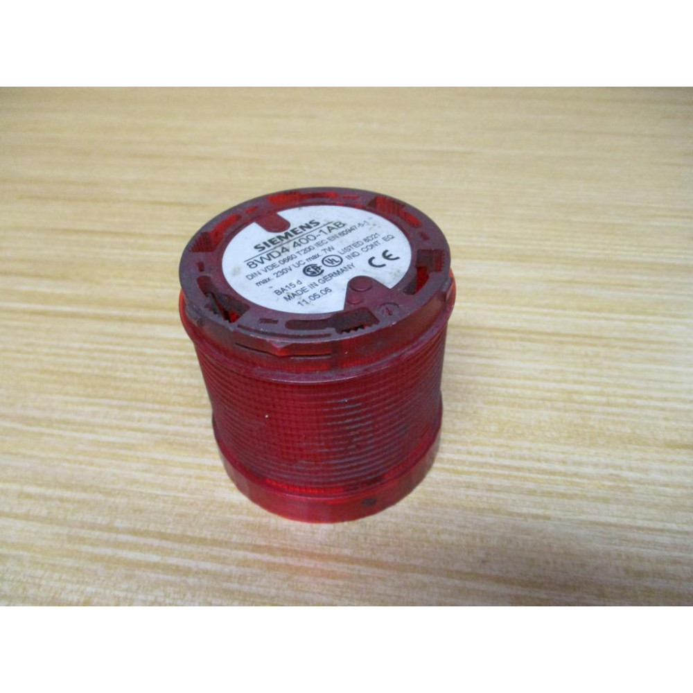 Siemens 8WD4 400-1AB Cont. Signal Column 8WD44001AB W Light Element - Used Siemens 8WD4 400-1AB Cont. Signal Column 8WD44001AB W Light Element - Used