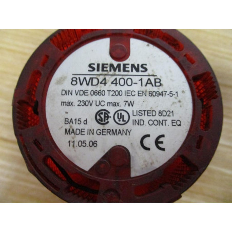 Siemens 8WD4 400-1AB Signal Column W Incandescent Bulb - Used