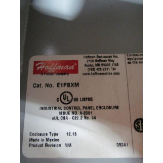 Hoffman E1PBXM Pushbutton Enclosure  13035 - Used