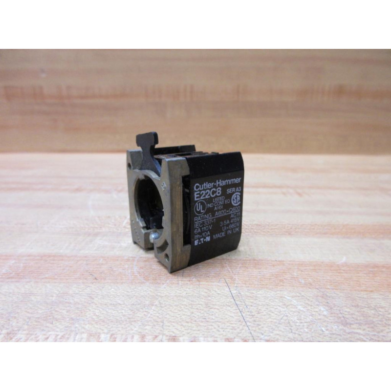 Cutler Hammer E22C8 Eaton Contact Block - New No Box