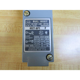 Allen Bradley 802T-HP1 Oiltight Limit Switch 802THP1 Switch WOut Base