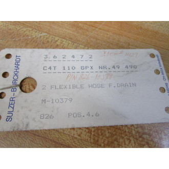 Sulzer Burckhardt M-10379 Flexible Hose M10379 - New No Box