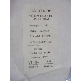Freelin Wade 1A-074-08 Yellow Tubing 1A07408 400'