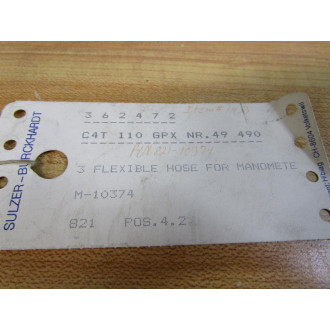 Sulzer-Burckhardt M-10374 Flexible Hose 362472 - New No Box