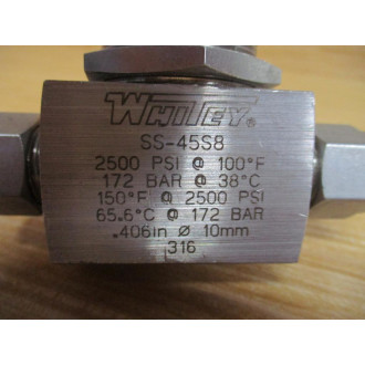 Whitey SS-45S8 Swagelok Ball Valve SS45S8 - New No Box
