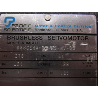 Pacific Scientific R86GENA-R2-NS-NV-00 Brushless Servo Motor - New No Box