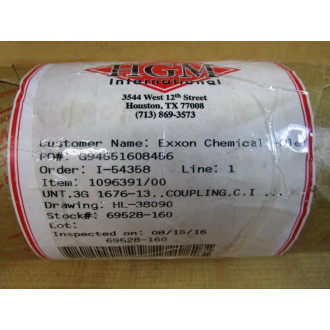 HGM International 109639100 Coupling WKeyway 3G 1676-13