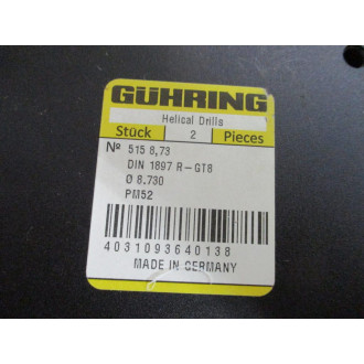 Guhring 515 8.73 Helical Drill Bit 39996 HSS-E 1132 (Pack of 6)