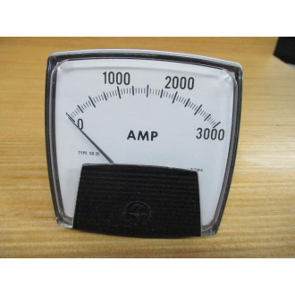 General Electric 250309FAZZ GE Panel Meter 254 0-3000 AMP - Refurbished