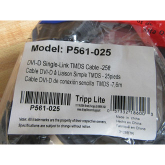 Tripp Lite P561-025 DVI-D Single Link TMDS Cable P561025