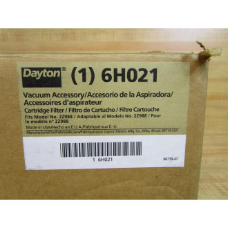 Dayton 6H021 Cartridge Filter