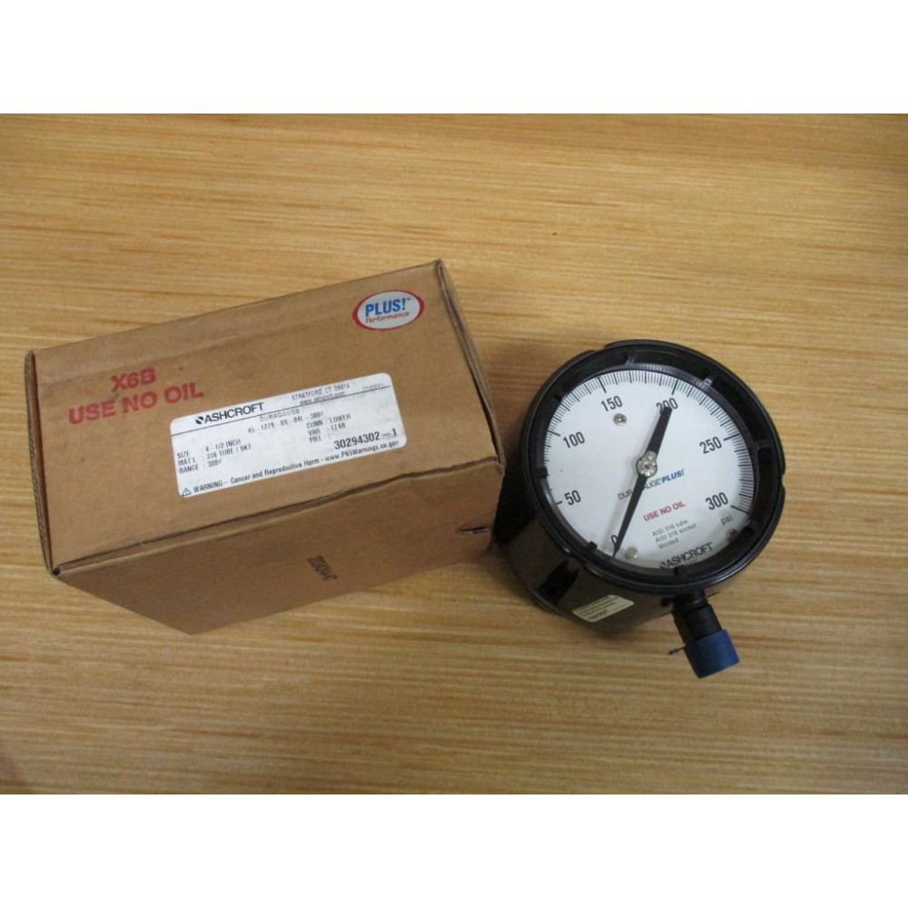 Ashcroft 45-1279-SS-04L-300 Duragauge Pressure Gauge Ashcroft 45-1279-SS-04L-300 Duragauge Pressure Gauge
