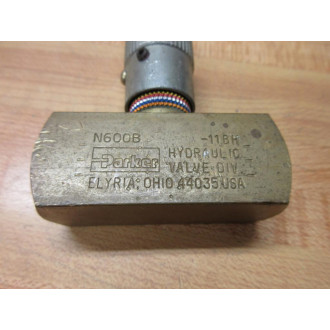 Parker N600B Flow Control Needle Valve N600B - Used