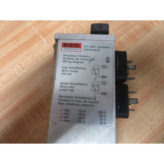Bieri Hydraulic DV7.160.29016 Hydraulic Pressure Switch DV716029016 - Used