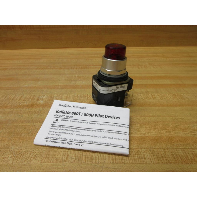 Allen Bradley 800T-QB24 Ill.Push Button 800TQB24 Red 800T-QB24R - New No Box