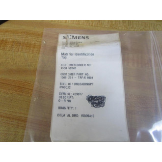 Siemens 429077 O-Ring 8251-70X11-461 - New No Box