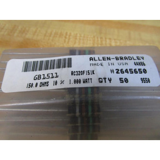 Allen Bradley GB1511 Resistor 150 OHMS 2645650 (Pack of 50)