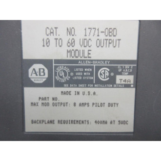 Allen Bradley 1771-OBD Module 1771-0BD - New No Box