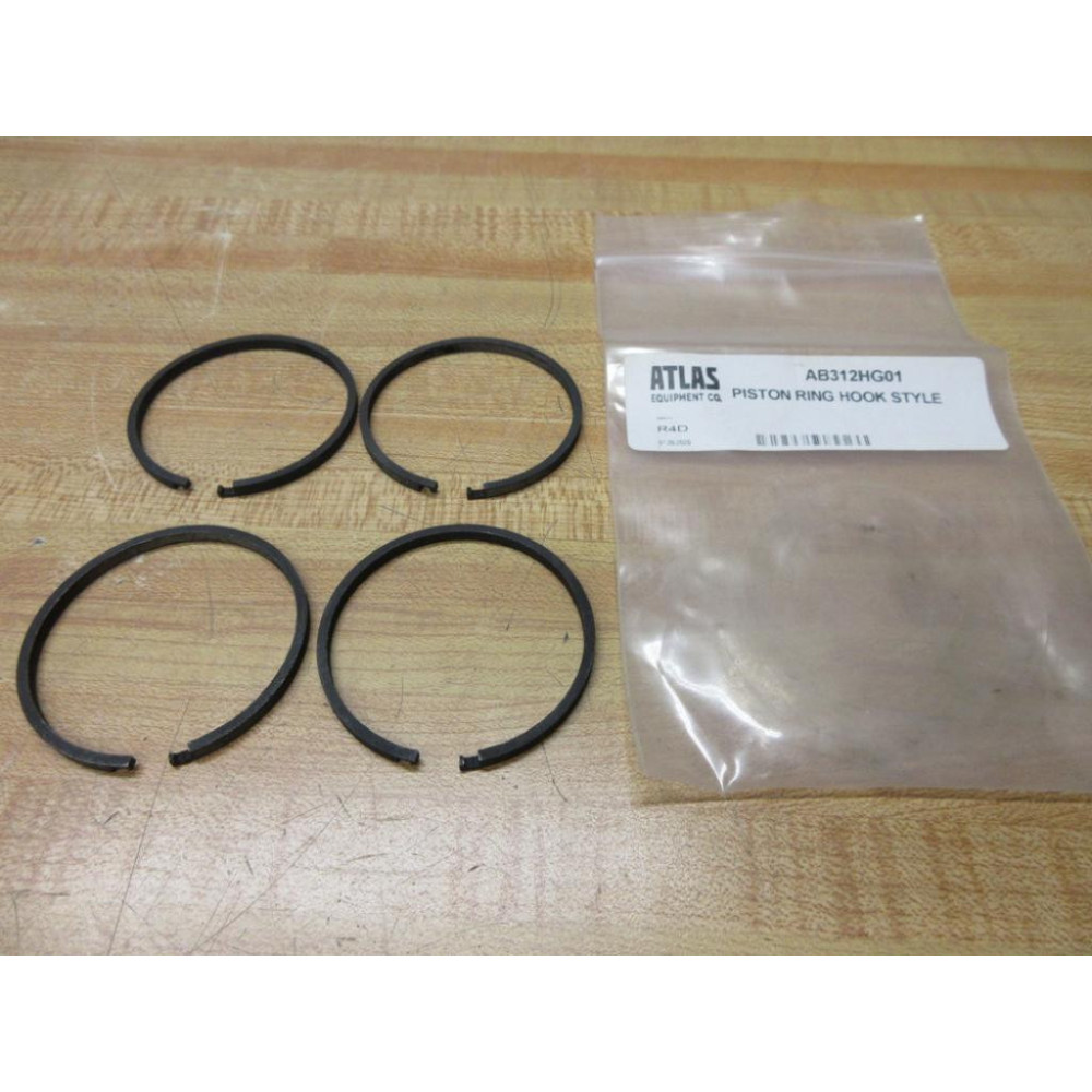 Atlas Equipment AB312HG01 Piston Ring Hook Style (Pack of 4)