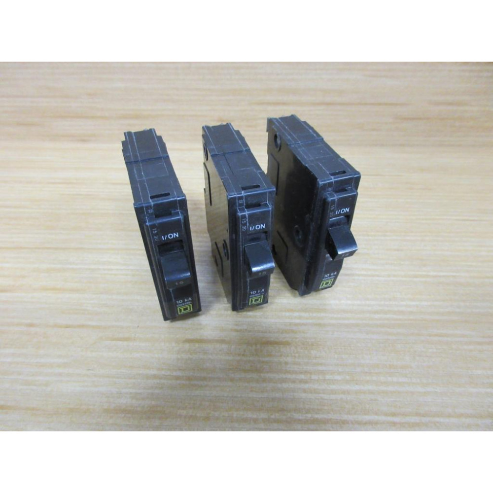 Square D QO-115 15A Circuit Breaker QO115 (Pack of 3) - New No Box