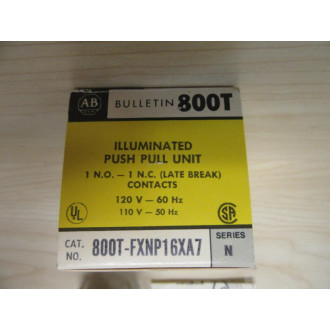 Allen Bradley 800T-FXNP16XA7 Push Button Series N