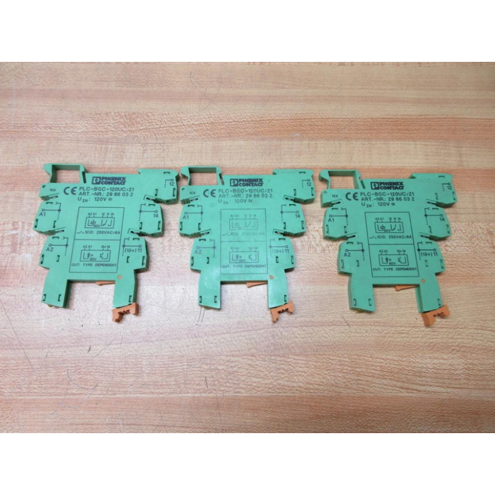 Phoenix Contact PLC-BSC-120UC21 Relay Base 2966032 (Pack of 3) - Used