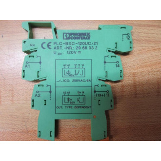 Phoenix Contact PLC-BSC-120UC21 Relay Base 2966032 (Pack of 3) - Used