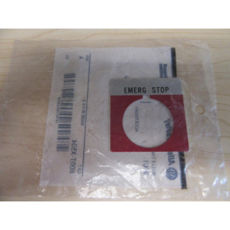Allen Bradley 800T-X504 "Emerg Stop" Plate 800TX504
