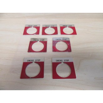 Allen Bradley 800T-X504 "Emerg Stop" Plate 800TX504 (Pack of 7) - Used
