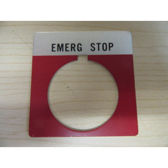 Allen Bradley 800T-X504 "Emerg Stop" Plate 800TX504 (Pack of 7) - New No Box