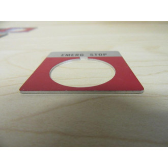 Allen Bradley 800T-X504 "Emerg Stop" Plate 800TX504 (Pack of 7) - New No Box