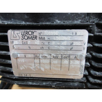 Leroy Somer 1~ LS63PT Motor 706656 W M151-36 - Used