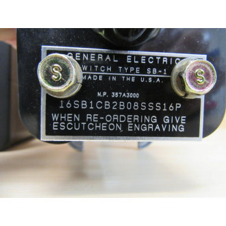 General Electric 16SB1CB2B08SSS16P Rotary Switch