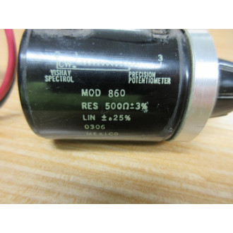 Vishay 860 Spectrol Potentiometer MOD 860 500Ω W Dial & Wires - Used
