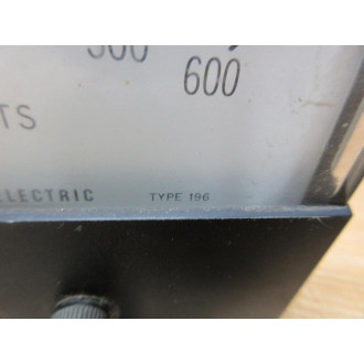 General Electric 196 Panel Meter D-1255K16706 0-600 A-C Volts - Used
