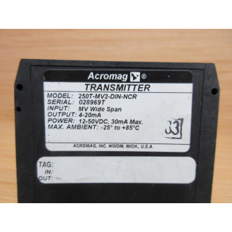 Acromag 250T-MV2-DIN-NCR Transmitter 250TMV2DINNCR - Used