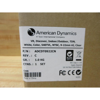 American Dynamics ADCDT0922CN Analog Camera