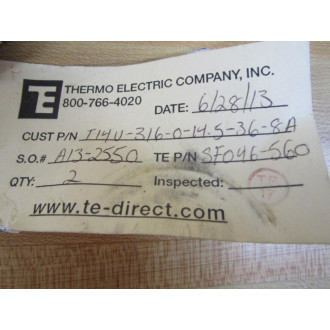 Thermo Electric SF046-560 TE Thermocouple Probe SFO46-560 - New No Box