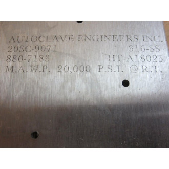 Autoclave 20SC-9071 Needle Valve 20SC9071 - New No Box