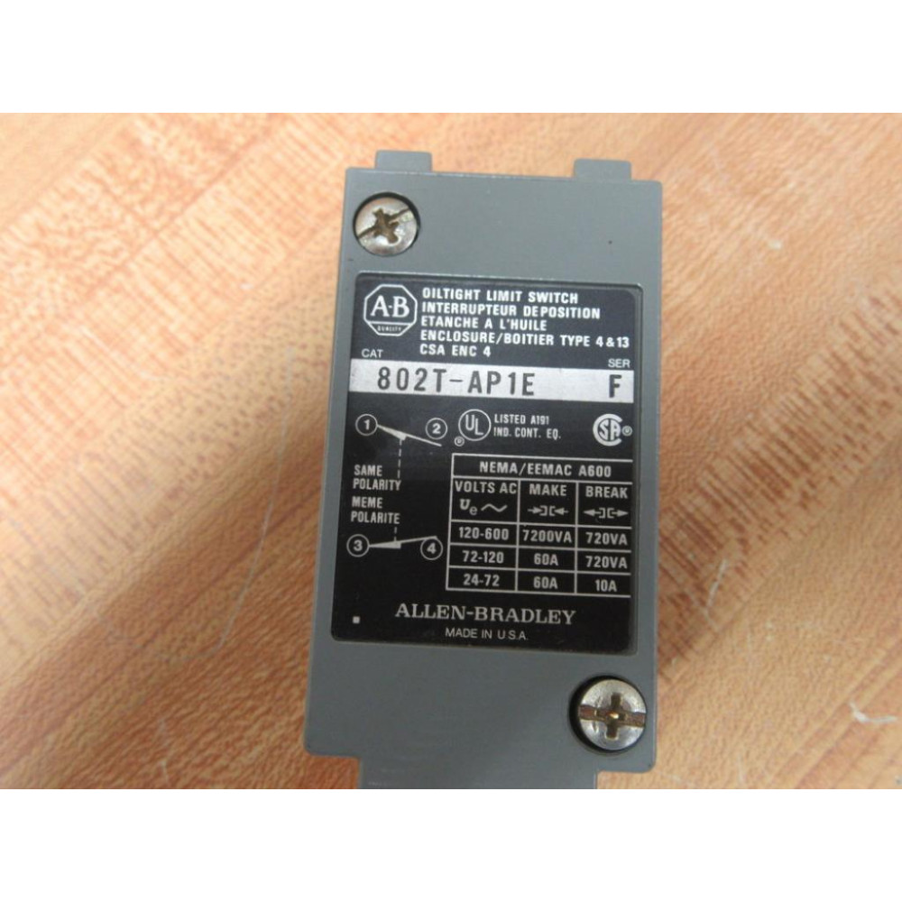 Allen Bradley 802T-AP1E Limit Switch 802TAP1E Top Body Only - New No Box