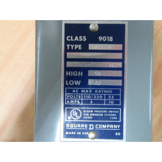 Square D 9018 ASG-4 Alarm Pressure Switch 9018ASG4 - New No Box