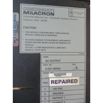 Cincinnati Milacron 3-531-3839A ACO Output Module 35313839A Ser.D, Cracked - Refurbished
