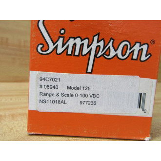 Simpson 08940 Panel Meter Modified & Calibrated - Refurbished